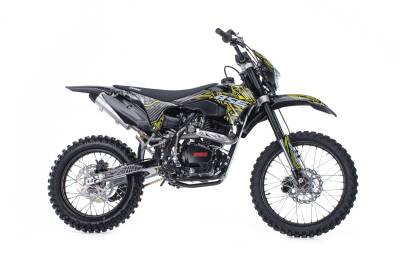 Мотоцикл кроссовый / эндуро BSE (БСЕ) Z1 150e 19/16 Zebra Yellow 2.0 (ЧЕРНЫЙ ПЛАСТИК, защита рук, USB зарядка)