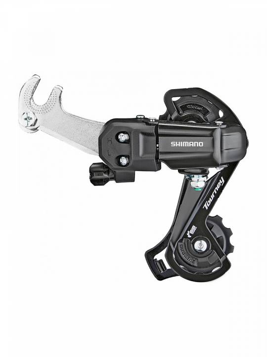 Переключатель задний Shimano (Шимано) Tourney TY200, GS, 6/7ск. крепление на ось, цв. черн., ARDTY200GSLB