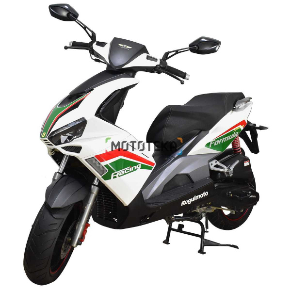 Скутер Regulmoto (Регулмото) FORMULA 125 (LJ125T - 8M) белый/зелёный с ПТС | Мототека