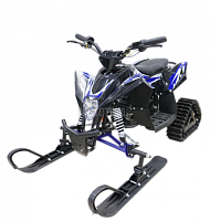 Квадро снегоход (снегоцикл) детский электрический Motax (Мотакс) Gekkon Snow 1300W черный/синий (машинокомплект)